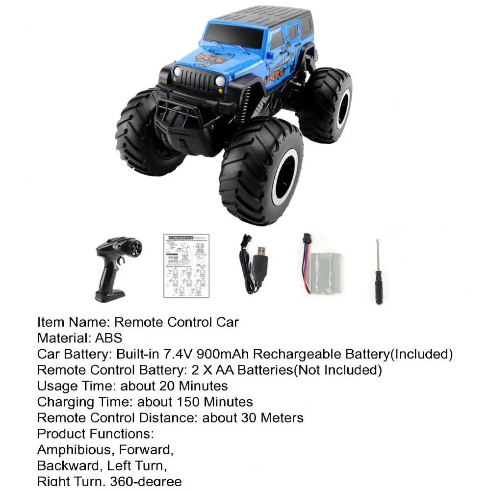 2.4GHz Remote Control Toy 4 Wheels Off Road Amphibious Climbing Vehicle Waterproof Stunt Remote Control Car Children Toys Gift