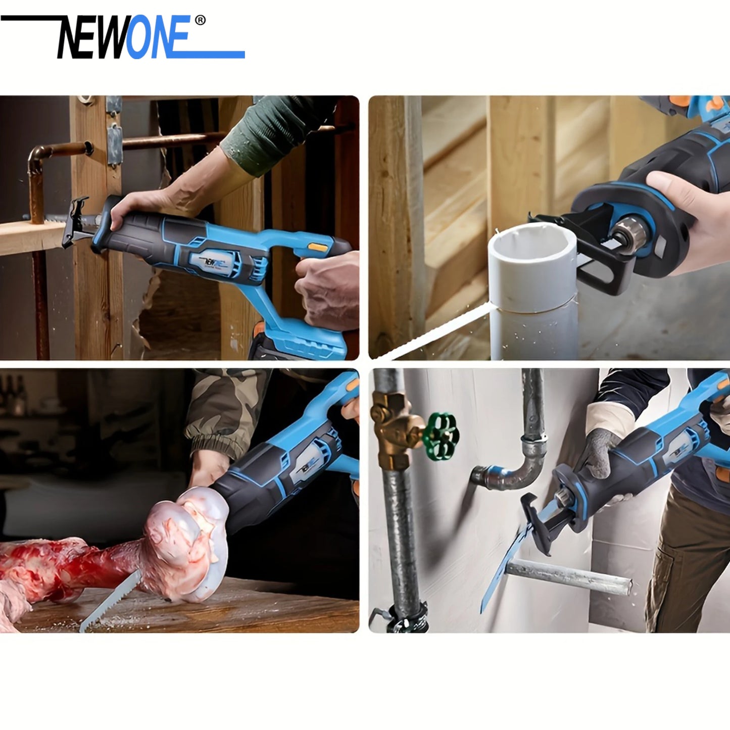 20V Reciprocating Saw Zall Saw Cut-off Tool LED Working Light, 2.0AH Battery, Tool-Free Blade Change, 7pcs Saw Blades For