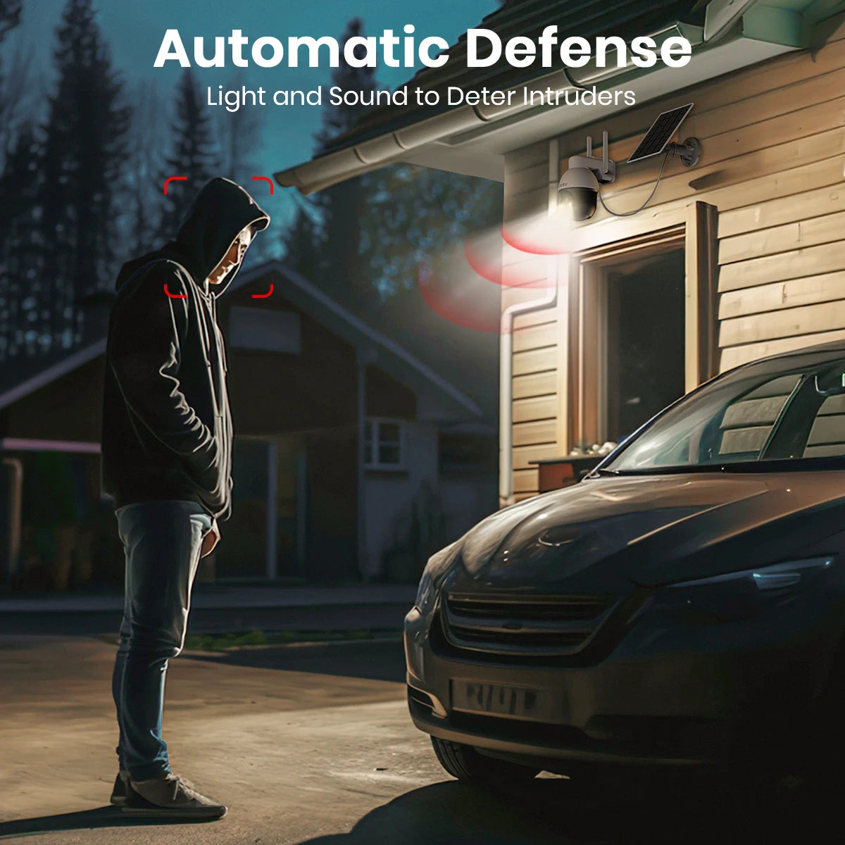 3MP PTZ Solar Security Camera 5000mAh Battery Wireless 2.4Ghz WIFI Camera PIR AI Detection 2-Way Audio Outdoor CCTV Camera