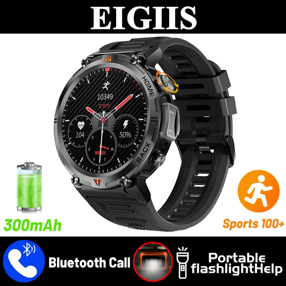 2025 New Bluetooth Call smartwatch for men Full Touch Screen With Health Monitor heart rate Flashlight Smart watch