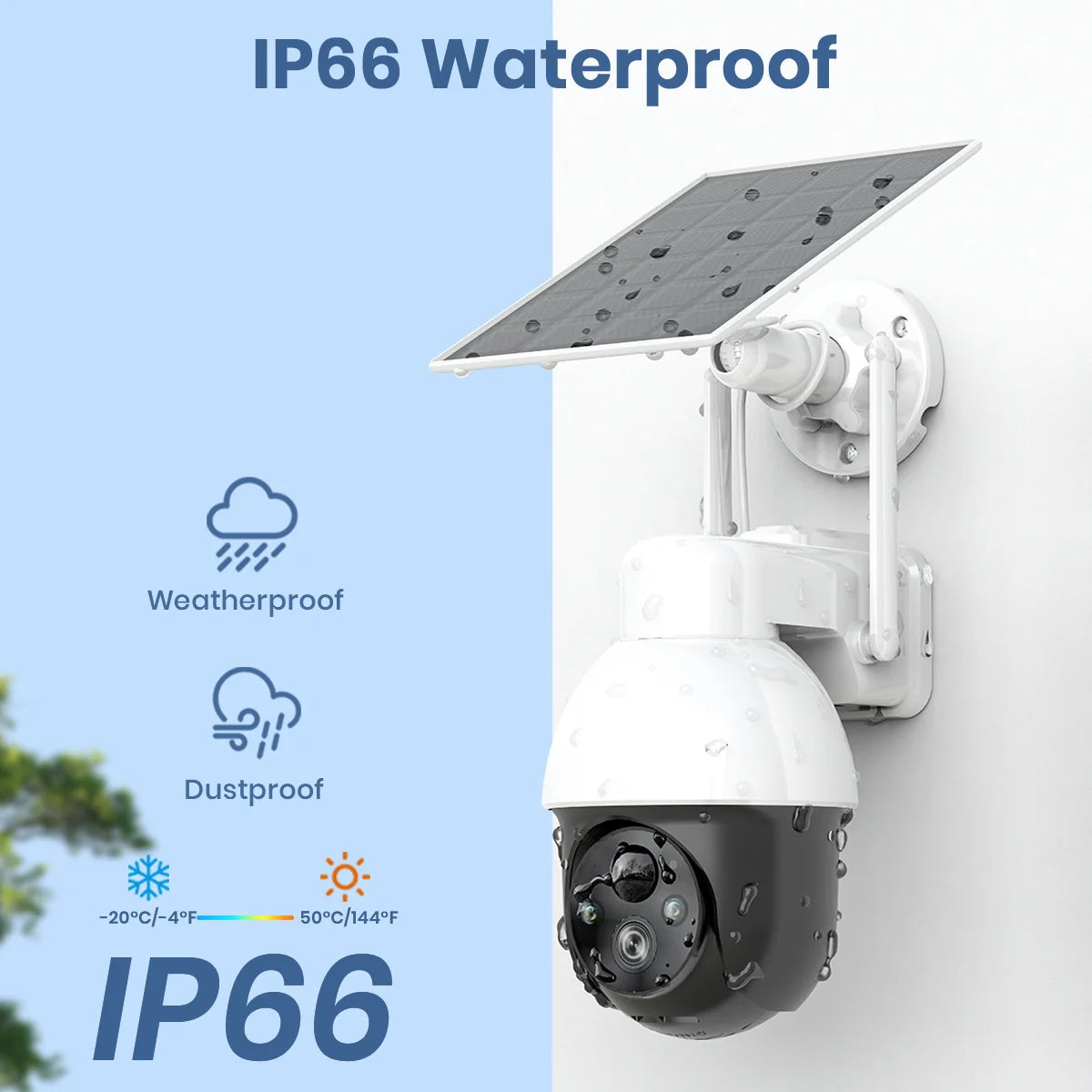 3MP PTZ Solar Security Camera 5000mAh Battery Wireless 2.4Ghz WIFI Camera PIR AI Detection 2-Way Audio Outdoor CCTV Camera